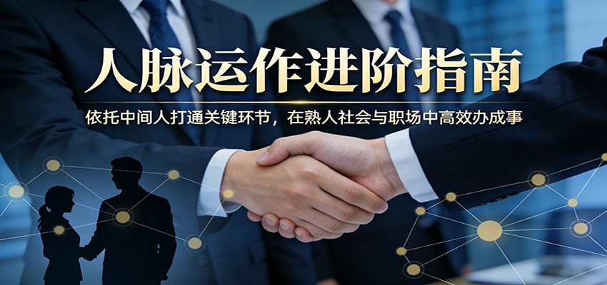 付费文章：人脉运作进阶指南，依托中间人打通关键环节，在熟人社会与职场中高效办成事-老莫涯