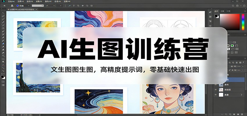 AI生图训练营：文生图图生图，高精度提示词，零基础快速出图-老莫涯