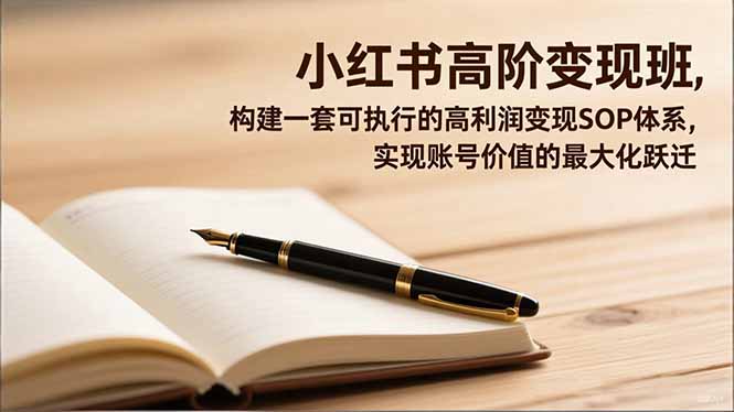 小红书高阶变现班，构建一套可执行的高利润变现SOP体系，实现账号价值的最大化跃迁-老莫涯