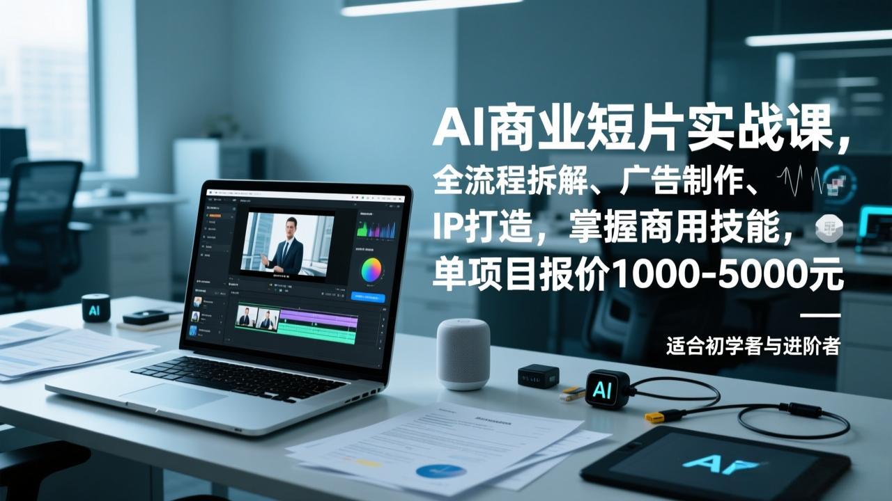 AI商业短片实战课，全流程拆解、广告制作、IP打造，掌握商用技能，单项目报价1000-5000元-老莫涯