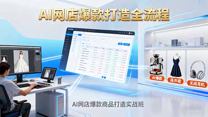 AI网店爆款商品打造实战班：AI技术实现商品图智能处理，快速搭建AI网店-老莫涯