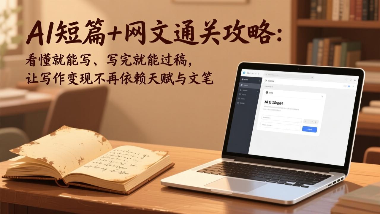 AI短篇+网文通关攻略：看懂就能写、写完就能过稿，让写作变现不再依赖天赋与文笔-老莫涯