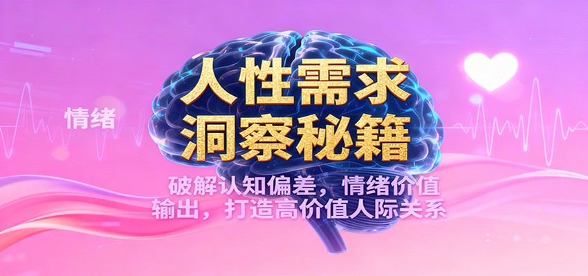 人性需求洞察秘籍，破解认知偏差，情绪价值输出，打造高价值人际关系-老莫涯