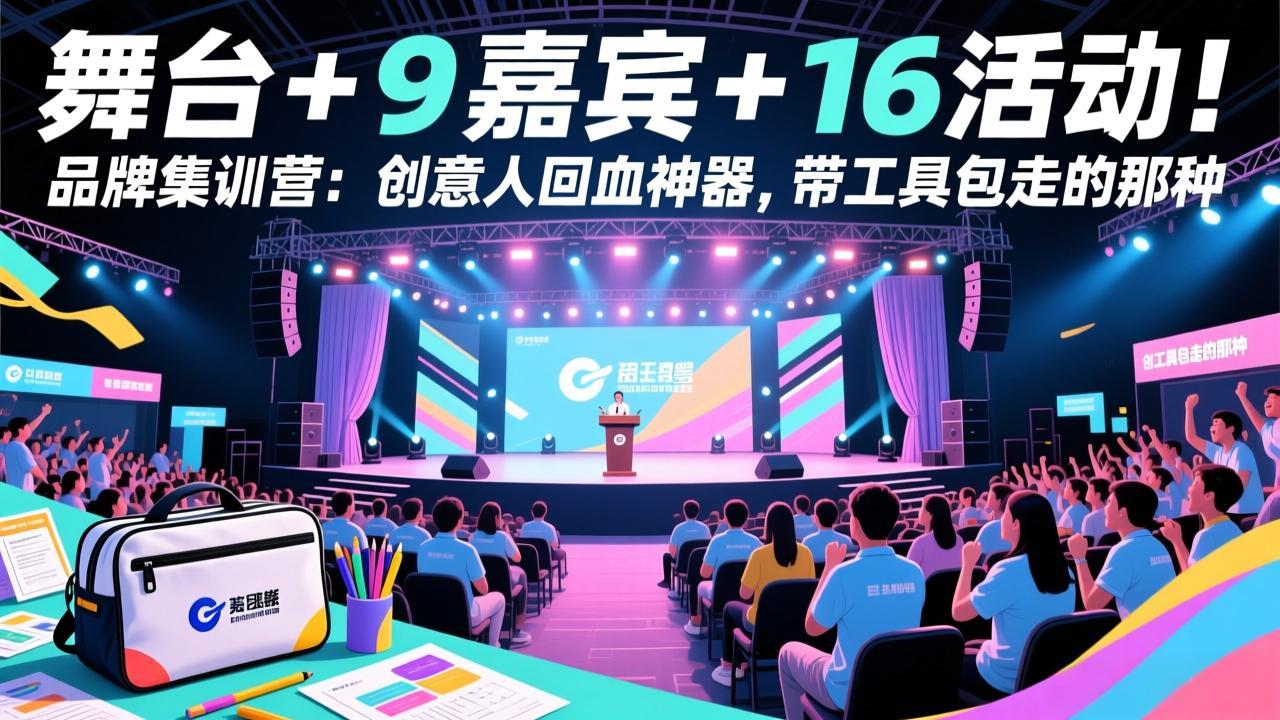 舞台 + 9 嘉宾 + 16 活动！品牌集训营：创意人回血神器，带工具包走的那种-老莫涯