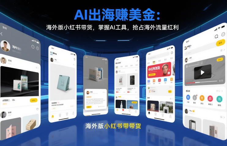 AI出海賺美金：海外版小红书带货，掌握AI工具，抢占海外流量红利(更新2026)-老莫涯