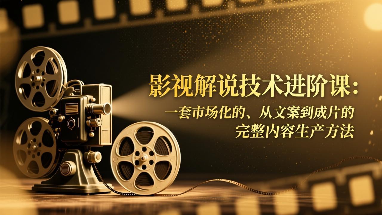 影视解说技术进阶课：一套市场化的、从文案到成片的完整内容生产方法-老莫涯