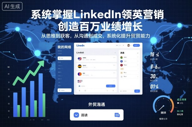 系统掌握LinkedIn领英营销，创造百万业绩增长，从思维到获客，从沟通到成交，系统化提升外贸能力-老莫涯