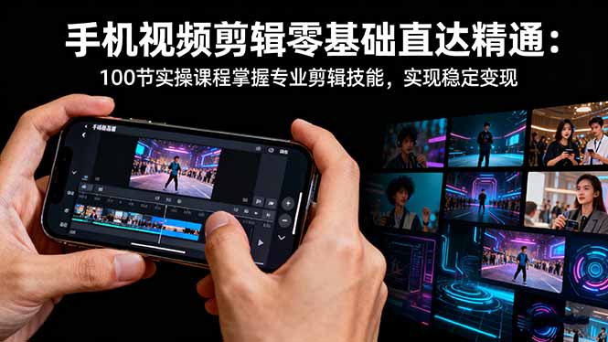 手机视频剪辑零基础直达精通：100节实操课程掌握专业剪辑技能，实现稳…-老莫涯