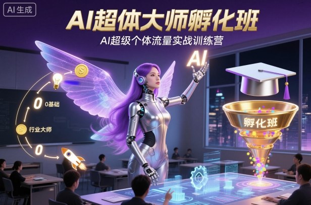 AI超体大师孵化班，AI超级个体流量实战训练营-老莫涯