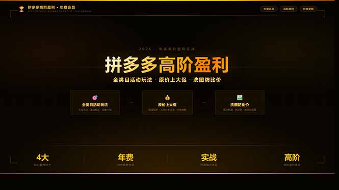 拼多多高阶盈利年费会员(更新3月31-老莫涯