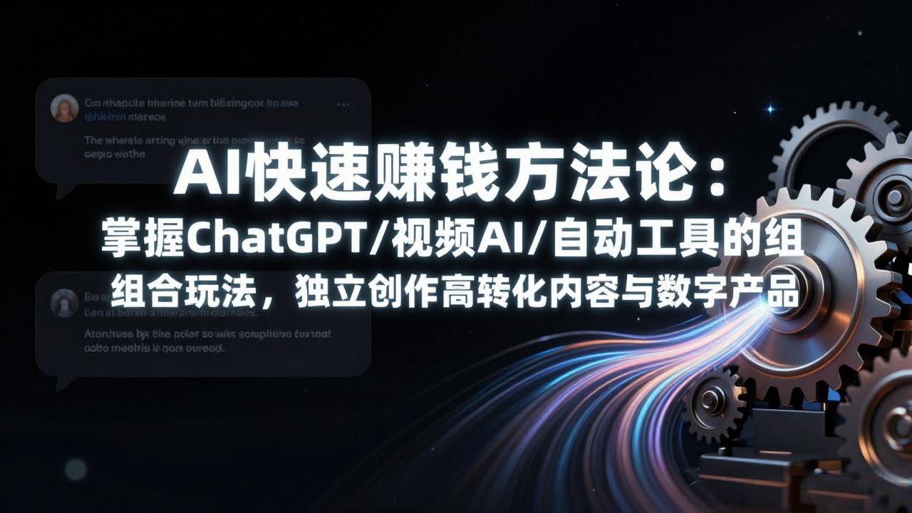 AI快速赚钱方法论：掌握ChatGPT/视频AI/自动化工具的组合玩法，独立创作高转化内容与数字产品-老莫涯