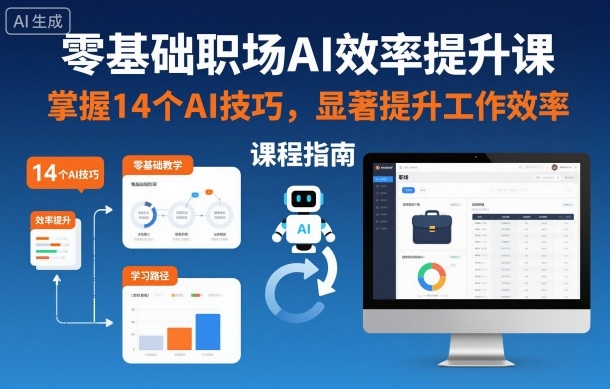 零基础职场AI效率提升课，掌握14个AI技巧，显著提升工作效率-老莫涯