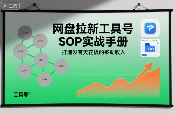 网盘拉新工具号SOP实战手册，打造没有天花板的被动收入-老莫涯