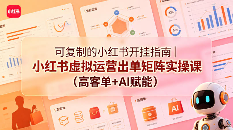 可复制的小红书开挂指南｜小红书虚拟运营出单矩阵实操课(高客单+AI赋能)-老莫涯