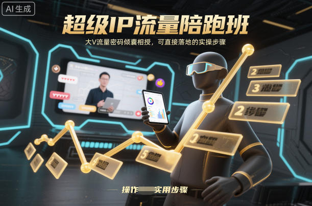 超级IP流量陪跑班，大V流量密码倾囊相授，可直接落地的实操步骤-老莫涯