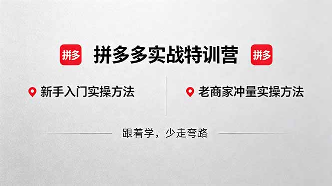 拼多多实战特训营(更新5月3-老莫涯