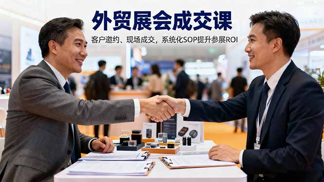 外贸展会成交课，含目标制定、客户邀约、现场成交，系统化SOP提升参展ROI-老莫涯