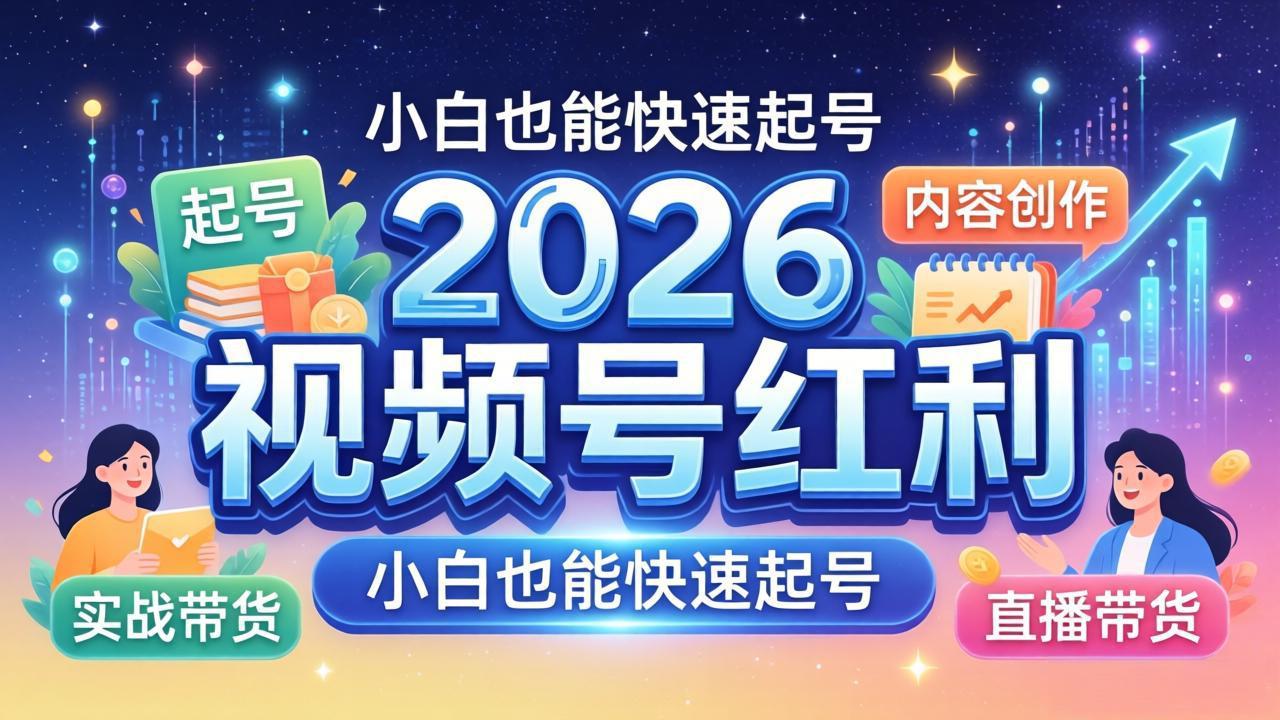 2026视频号红利实战营，大佬亲授起号、内容、直播、IP、投流、私域、矩阵全套落地打法-老莫涯
