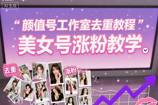 颜值号工作室去重教程，美女号涨粉教学-老莫涯