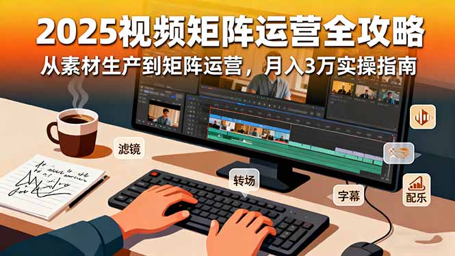 2025短视频矩阵运营全攻略：从素材生产到矩阵运营，月入3万实操指南-老莫涯
