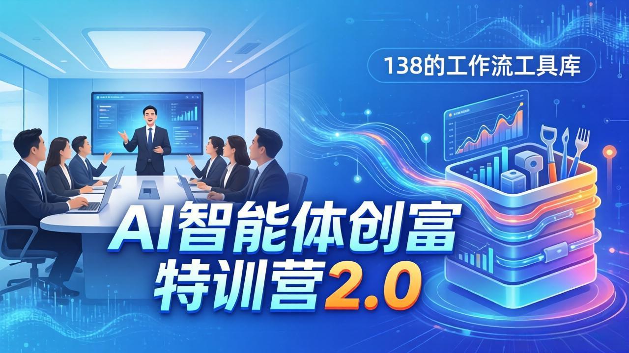 AI智能体创富训练营2.0：3天闭门直播+视频课+工具库，从0到1搭建智能体附138个工作流-老莫涯