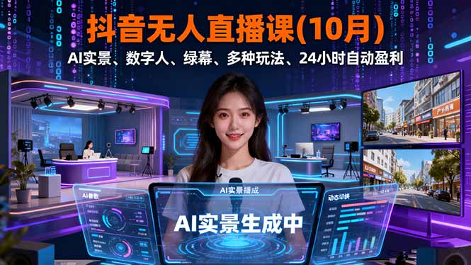 抖音无人直播课(10月-老莫涯