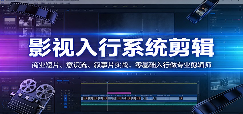 影视系统剪辑，商业短片、意识流、叙事片实战，零基础入行做专业剪辑师-老莫涯