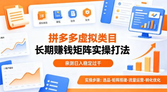 做拼多多虚拟类目想长期賺钱？这套矩阵实操打法，亲测日入稳定过千【揭秘】-老莫涯