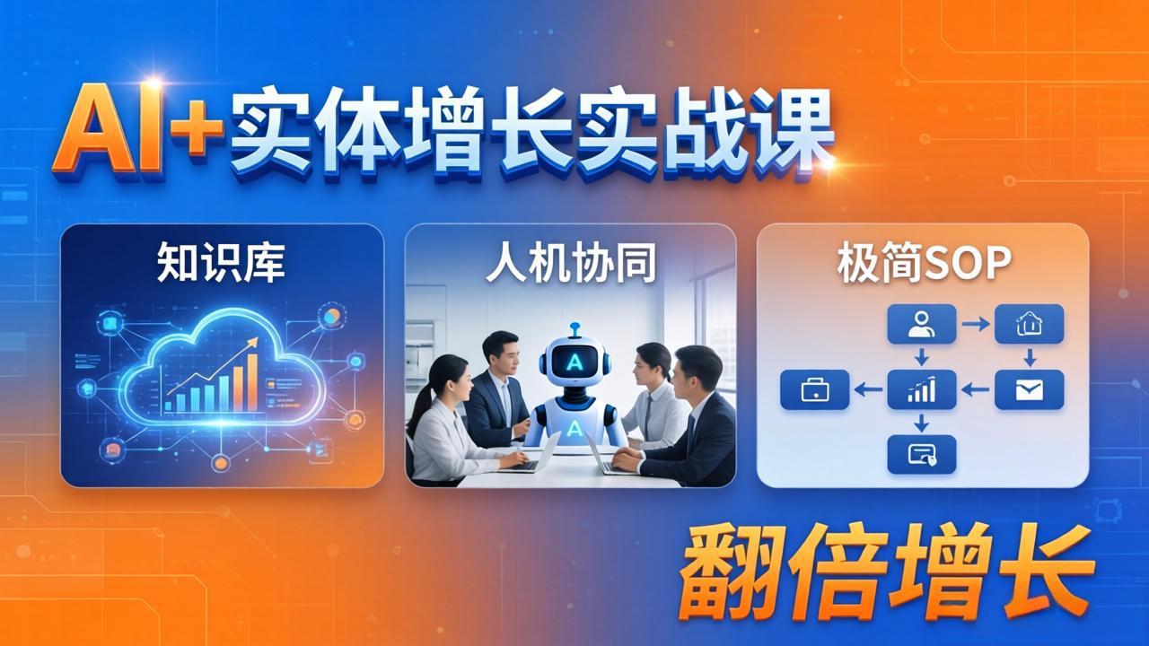 AI+实体增长实战课：知识库+人机协同+极简SOP，助力实体业务翻倍增长-老莫涯