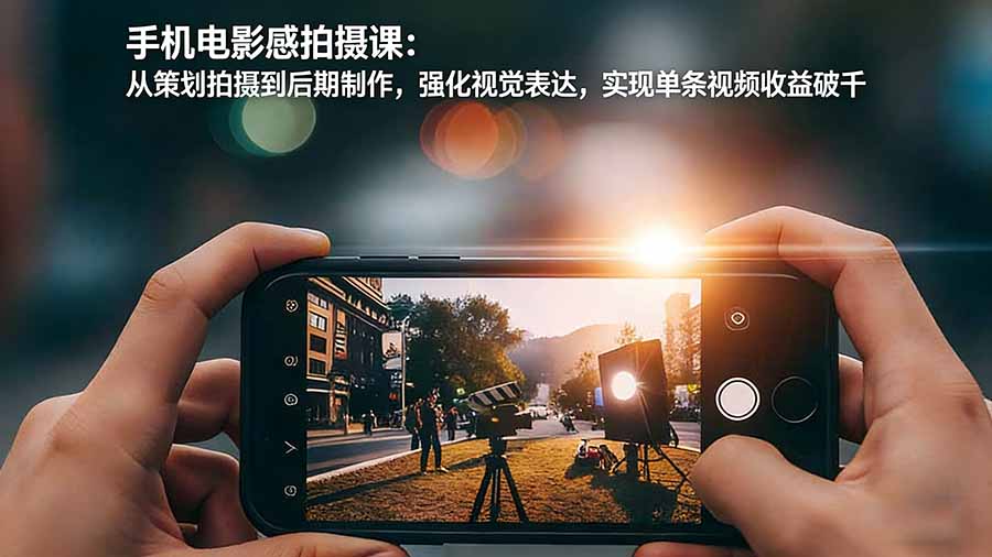 手机电影感拍摄课：从策划拍摄到后期制作，强化视觉表达，实现单条视频收益破千-老莫涯