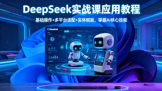 DeepSeek实战课应用教程、基础操作+多平台适配+实体赋能，掌握AI核心技能-老莫涯