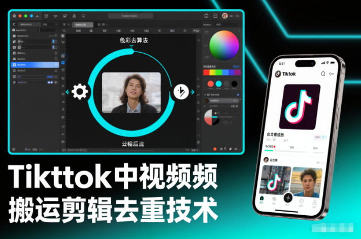 Tiktok中视频纯搬运剪辑去重技术，外来技术，自行测试-老莫涯