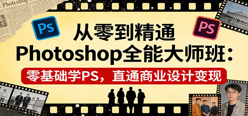 从零到精通Photoshop全能大师班：零基础学PS，直通商业设计变现-老莫涯
