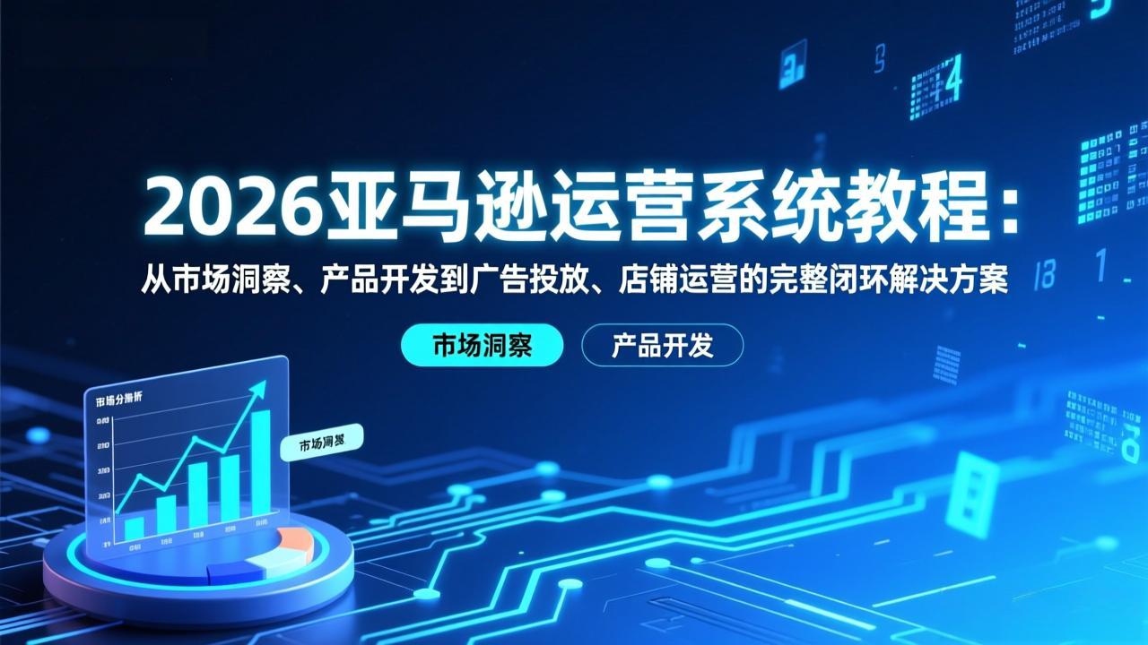 2026亚马逊运营系统教程：从市场洞察、产品开发到广告投放、店铺运营的完整闭环解决方案-老莫涯