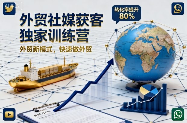 外贸社媒获客独家训练营，外贸新模式，快速做外贸(更新26年2月)-老莫涯