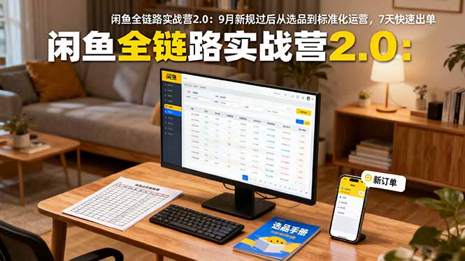 闲鱼全链路实战营2.0：9月新规过后从选品到标准化运营，7天快速出单-老莫涯