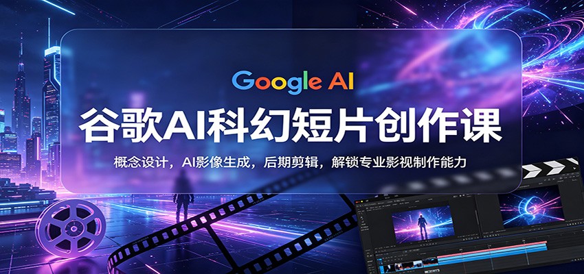 谷歌AI科幻短片创作课：概念设计，AI影像生成，后期剪辑，解锁专业影视制作能力-老莫涯