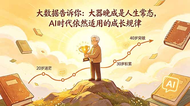 付费文章：大数据告诉你：大器晚成是人生常态，AI 时代依然适用的成长规律-老莫涯