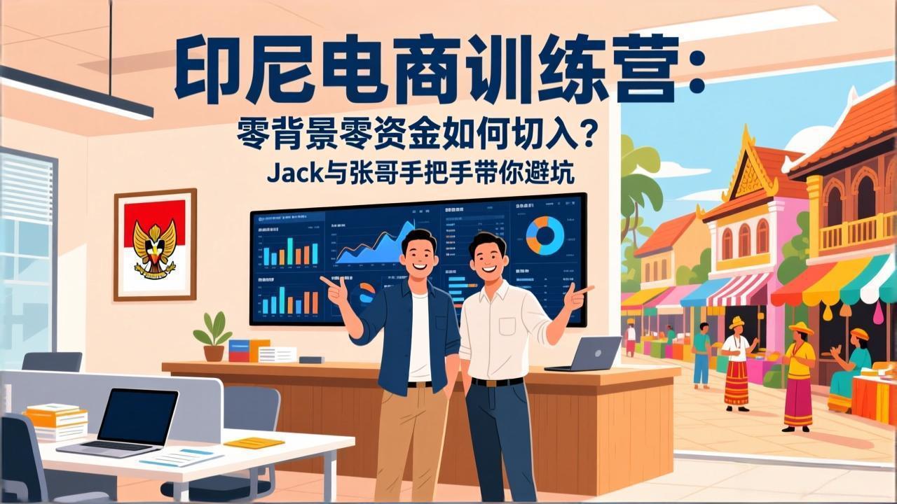 印尼电商训练营：零背景零资金如何切入？Jack与张哥手把手带你避坑-老莫涯
