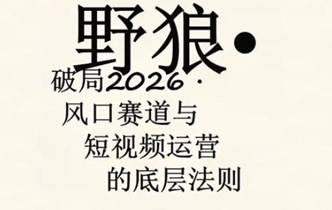 野狼团队·多平台实操运营课，覆盖AI口播、服装、好物、漫剪等热门玩法(更新4月29日)-老莫涯