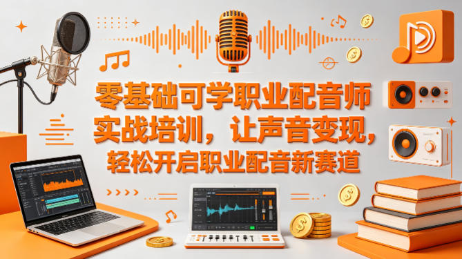 零基础可学职业配音师实战培训，让声音变现，轻松开启职业配音新赛道-老莫涯