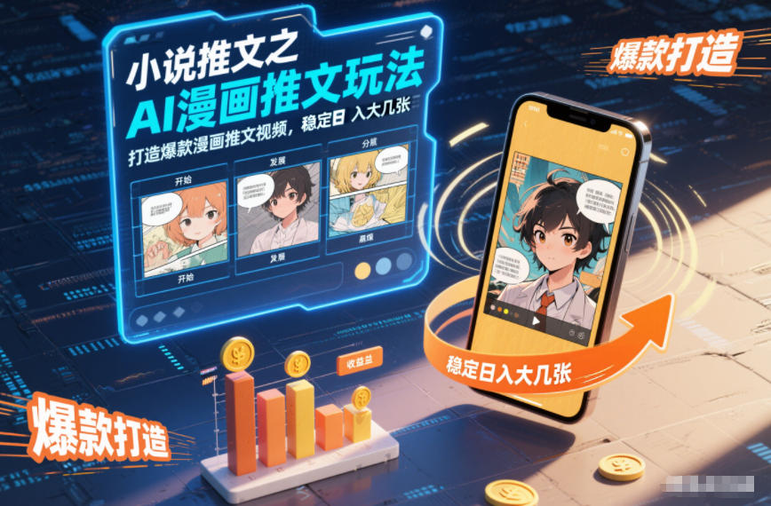 小说推文之AI漫画推文玩法，打造爆款漫画推文视频，稳定日入大几张-老莫涯