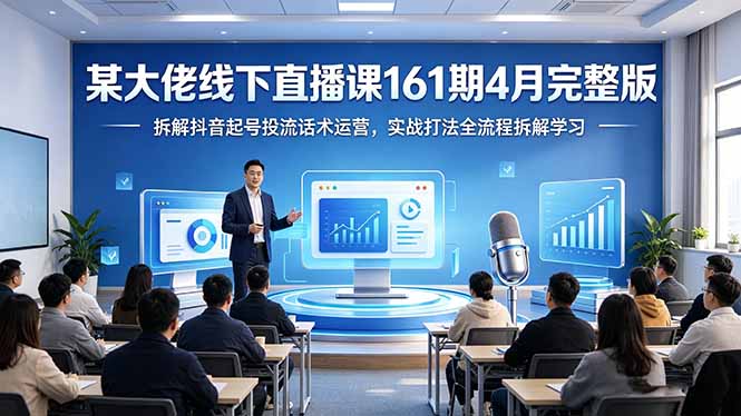 某大佬线下直播课161期4月完整版，拆解抖音起号投流话术运营，实战打法全流程拆解学习-老莫涯