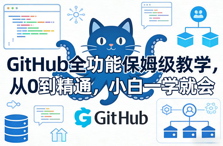 GitHub全功能保姆级教学，从0到精通，小白一学就会-老莫涯