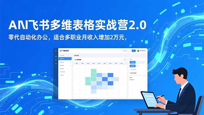 AI+飞书多维表格实战营2.0：零代码自动化办公，适合多职业月收入增加2万元-老莫涯