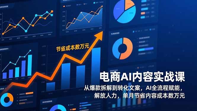 电商AI内容实战课，从爆款拆解到转化文案，AI全流程赋能，解放人力，单月节省内容成本数万元-老莫涯