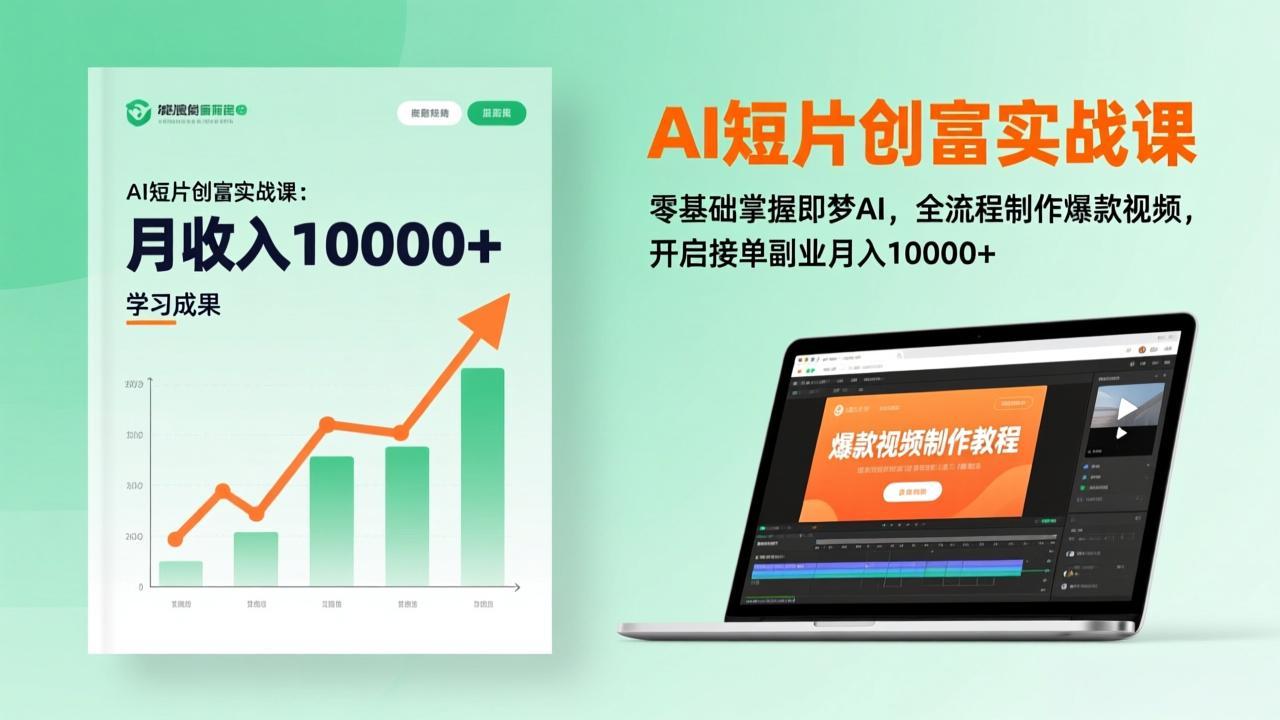 AI短片创富实战课：零基础掌握即梦AI，全流程制作爆款视频，开启接单副业月入10000+(更新-老莫涯