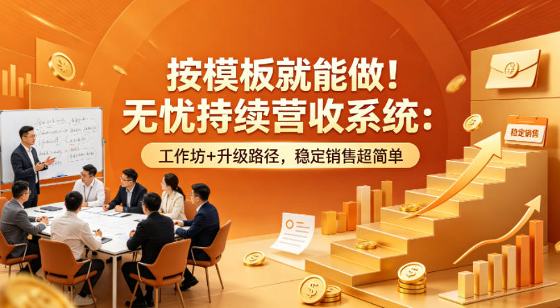 按模板就能做！无忧持续营收系统：工作坊+升级路径，稳定销售超简单【原创双语字幕】-老莫涯