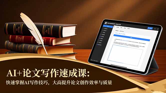 AI+论文写作速成课：快速掌握AI写作技巧，大幅提升论文创作效率与质量-老莫涯
