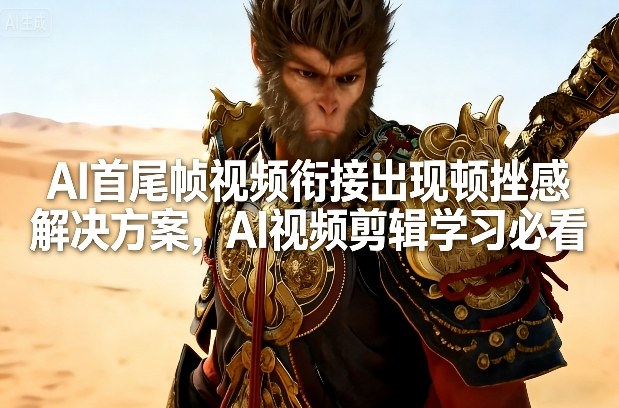 AI首尾帧视频衔接出现顿挫感解决方案，AI视频剪辑学习必看-老莫涯